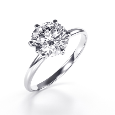 Solitaire diamond engagement ring