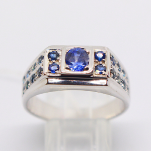 Men’s Sterling Silver Sapphire Ring
