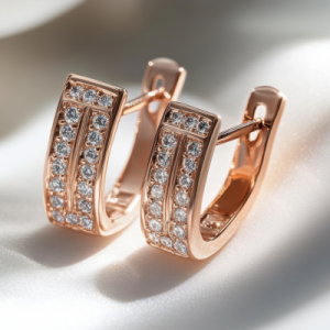 Elegant Diamond Hoop Earrings
